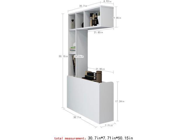 Pmnianhua Floating Desk,Wall Mounted Desk Folding,Space Saving Desk,Folding Wall Desk for Small Space Apartment Bedroom(White)