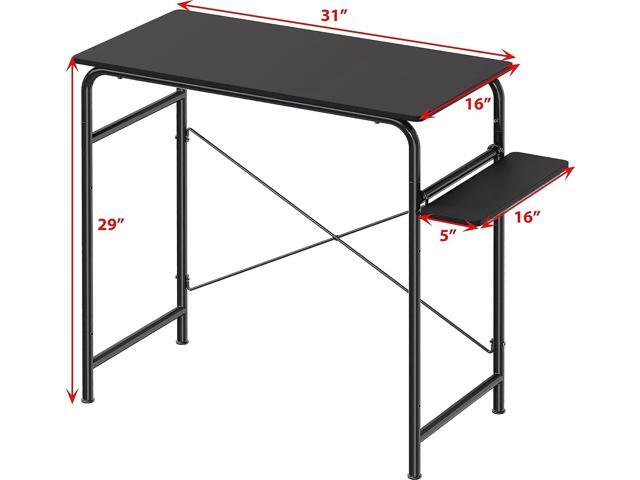 SHW Small Gaming Home Office Computer Desk with Shelf, Black