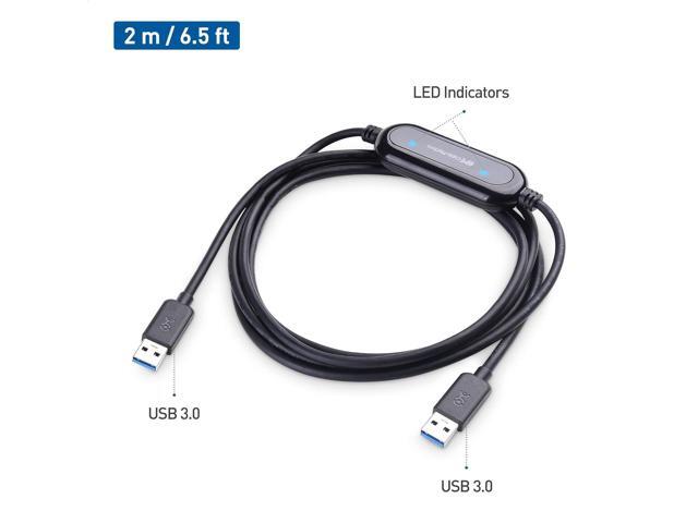 Cable Matters USB 3.0 Data Transfer Cable PC to PC for Windows, USB Transfer Cable in 6.6 ft - Easy Computer Sync Software Key Included, Works with...