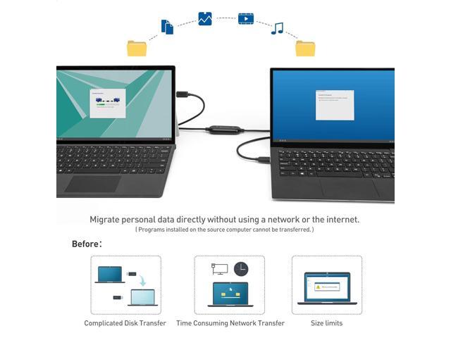 Cable Matters USB 3.0 Data Transfer Cable PC to PC for Windows, USB Transfer Cable in 6.6 ft - Easy Computer Sync Software Key Included, Works with...