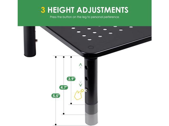 DOLALIKE 2 Pack Desktop Riser, 3 Height Adjustable Monitor stands for 2 Monitors, PC, Computer, Printer, iMac, Desktop Monitor Stand with...
