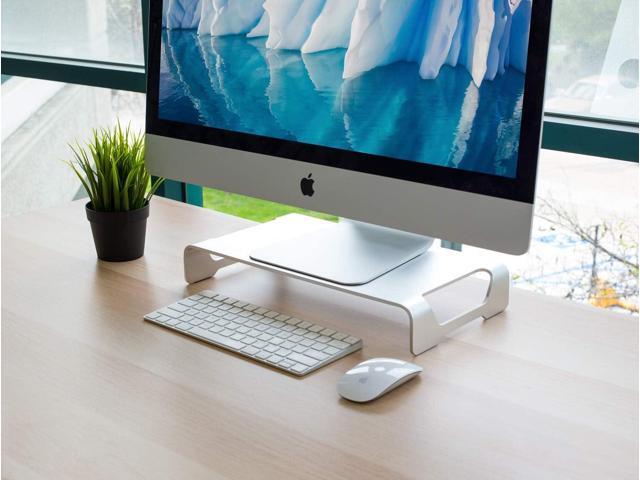 Mount-It! Aluminum Monitor Stand for iMac - Wide Unibody Monitor Riser - Metal Monitor Stand Desktop Organizer with Keyboard Storage - Universal...
