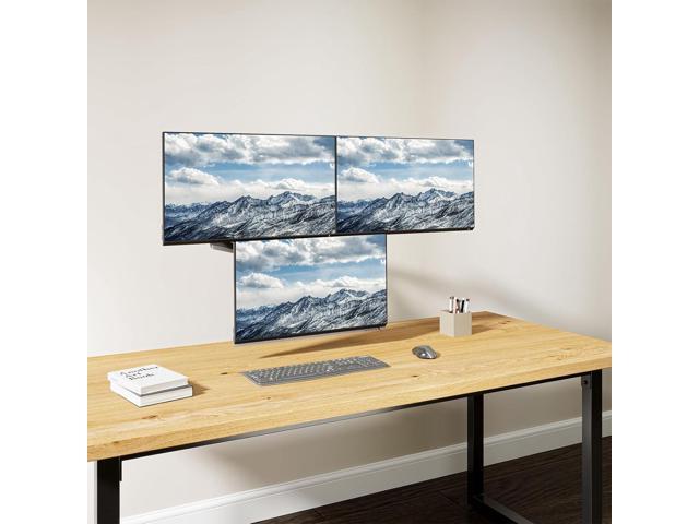 WALI Triple Monitor Mount, 3 Monitor Stand Desk Mount with Premium Gas Spring Arm for Screens up to 27 inch, Mounting Holes 75x75 or 100x100 mm...