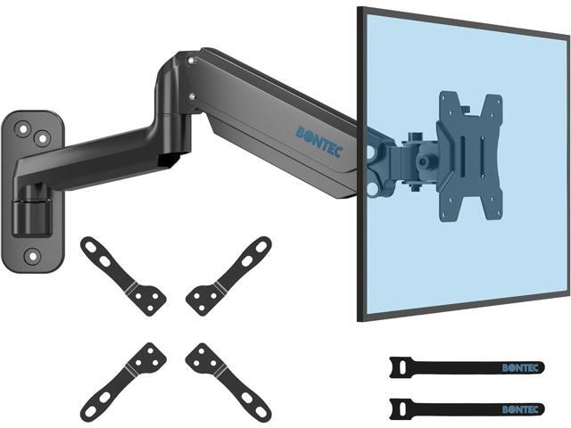 BONTEC Monitor Wall Mount Bracket for 13 to 42 Inch Screens, Gas Spring Arm Wall Mount, Height Adjustable Articulating Single Arm Wall Stand with...