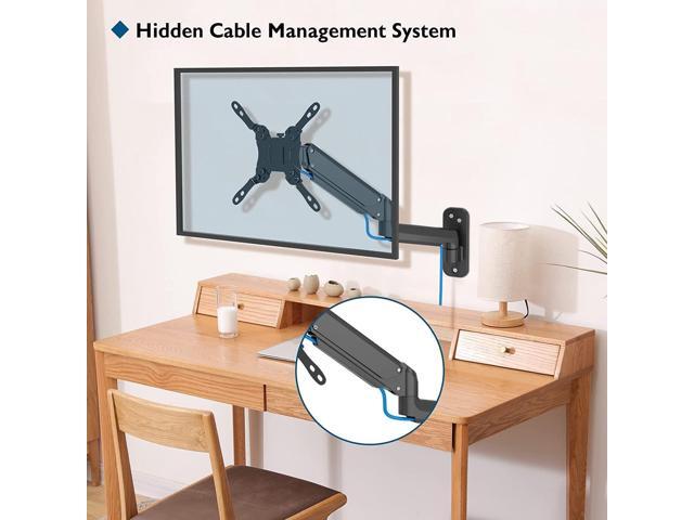 BONTEC Monitor Wall Mount Bracket for 13 to 42 Inch Screens, Gas Spring Arm Wall Mount, Height Adjustable Articulating Single Arm Wall Stand with...