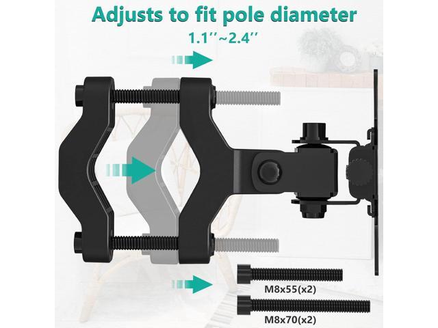WALI Mount Plate for Universal Monitor Mounting System, Fits 1.1 to 2.4 inch Diameter Pole, Mounting Holes for 75 by 75 mm and 100 by 100mm...