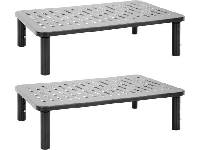 Mount-It! Metal Monitor Riser 2-Pack Height Adjustable Computer Display and Laptop Stand for Desktop Fits Up to 32' Screens, 44 Lbs Capacity,...