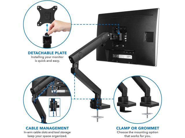Mount-It! Single Monitor Arm Mount Premium Monitor Desk Stand Articulating Mechanical Spring Arm Fits 24 27 30 32 Inch VESA 75 100 Compatible...