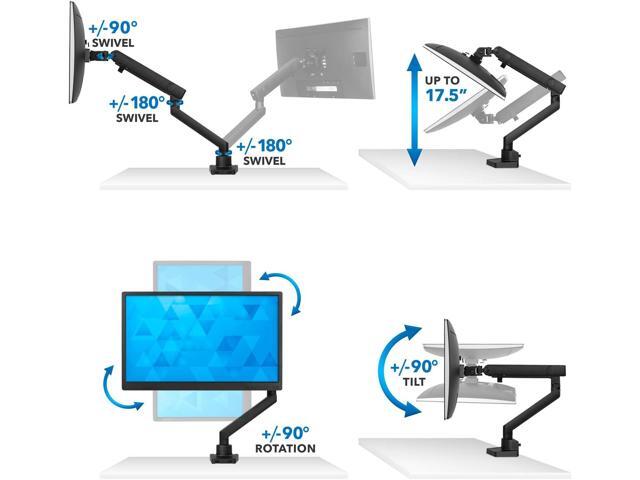 Mount-It! Single Monitor Arm Mount Premium Monitor Desk Stand Articulating Mechanical Spring Arm Fits 24 27 30 32 Inch VESA 75 100 Compatible...