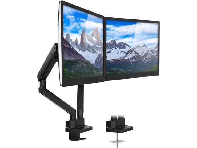 Mount-It! Dual Monitor Arm Mount Desk Stand Premium Quality Articulating Mechanical Spring Height Adjustable Fits Two 24 27 29 30 32 Inch...