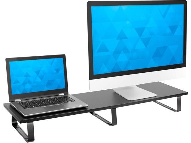 Mount-It! 39' Extra Long Dual Monitor Stand Riser Ergonomic Desk Organizer for 2 Monitors, Laptop, TV, or Printer Heavy-Duty Steel & Wood Desktop...