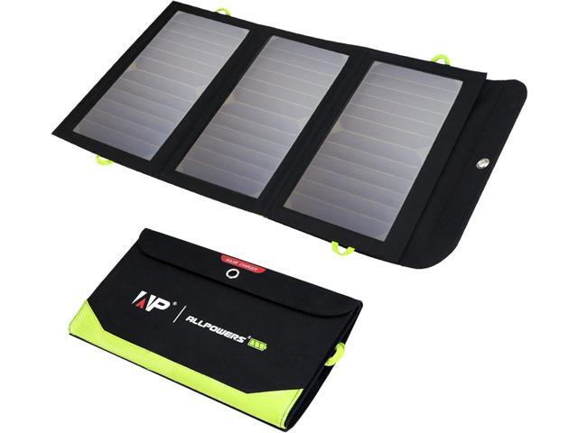 ALLPOWERS SP002 21W Solar Panel Charger with 10000mAh Built-in Battery Portable Folding Solar Power Bank, IP67 Waterproof, High Efficiency 22-25%...
