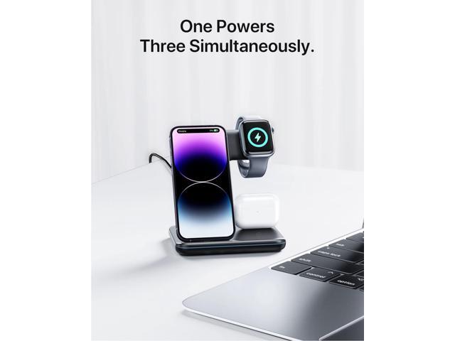 Intoval Charging Station for Apple iPhone/iWatch/Airpods, 3 in 1 Wireless Charger for iPhone 14/13/12/11/XS/XR/XS/X/8, iWatch...