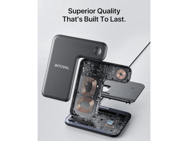 Intoval Charging Station for Apple iPhone/iWatch/Airpods, 3 in 1 Wireless Charger for iPhone 14/13/12/11/XS/XR/XS/X/8, iWatch...