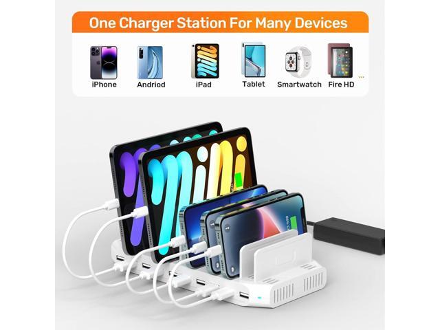 Alxum Multi Charging Station,10 Ports USB Charging Station for Multiple Devices,60W 10 Ports Charging Dock,Compatible with iPad, iPhone, Tablet and...