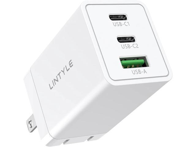 65W GaN USB C Charger 3-Port Fast Charger Block Mini USB C USB A Charger Foldable Type-C Wall Charger 65W Multiport Power Adapter for iPhone iPad...