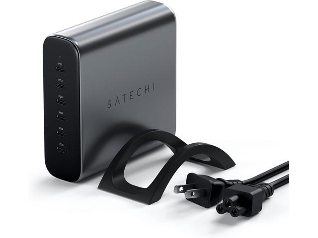 Satechi 200W 6-Port GaN Charging Station, 2 140W USB-C and 4 USB-C, Fast Charging Travel Charger for Multiple Devices, for MacBook Air/Pro M4, iPad...