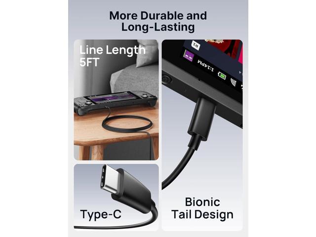 JSAUX 45W USB-C Power Delivery Charger, Intelligent Output Adjustment, Compatible with Steam Deck, Switch