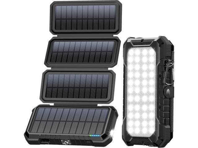 BLAVOR Solar Charger Power Bank, PD 18W Fast Charging 20000mAh Battery Pack with 4 Foldable Panels, Portable Solar Powered USB C Charger with...
