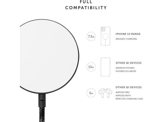 Native Union Snap Magnetic Wireless Charger MagSafe Charging for iPhone 15, 15 Plus, 15 Pro, 15 Pro Max Built-in 10ft / 3m USB-C Cable 15W...