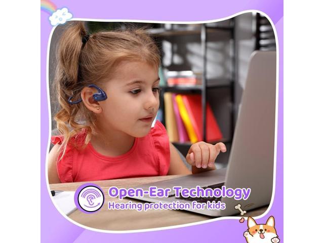 Golvery Open Ear Kids Headphones, Wireless Bluetooth 5.3 Headset for Phone/Kindle/Tablet, Safer Hearing Protection Children Earphones, Built-in...