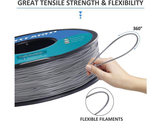 GIANTARM TPU Filament 1.75mm Flexible Soft 3D Printer Consumables Grey,95A 1kg Spool (2.2 lbs.), Dimensional Accuracy +/- 0.05 mm
