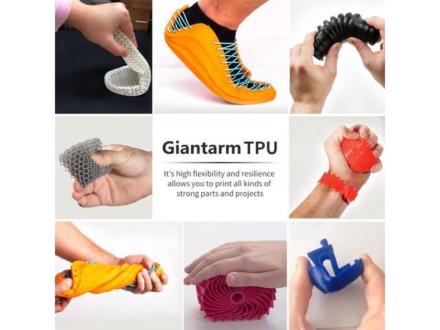 GIANTARM TPU Filament 1.75mm Flexible Soft 3D Printer Consumables Grey,95A 1kg Spool (2.2 lbs.), Dimensional Accuracy +/- 0.05 mm