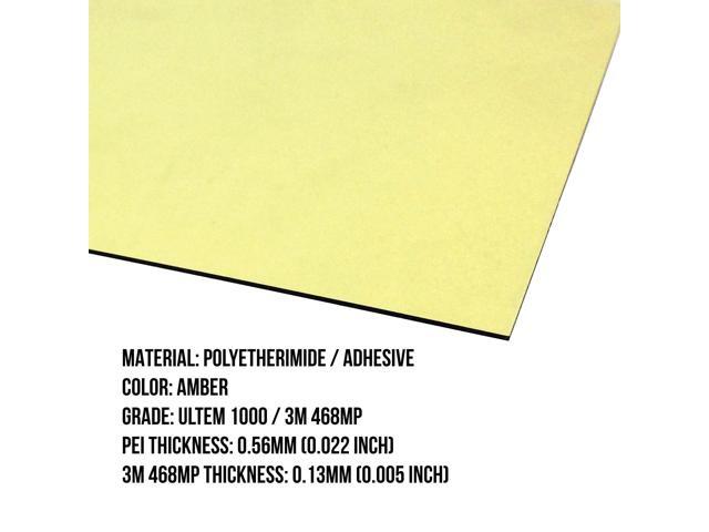 Gizmo Dorks PEI Sheet 3D Printer Build Surface 220mm x 220mm (8.6' x 8.6') with Laminated 3M 468MP Adhesive, Made in The USA