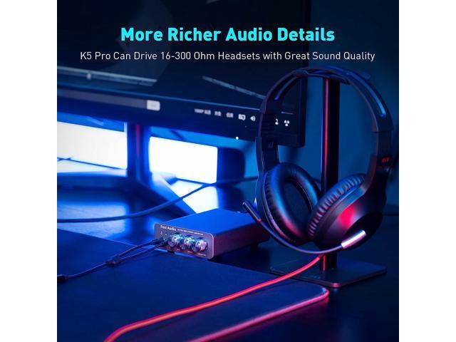 Fosi Audio K5 Pro Gaming DAC Headphone Amplifier Mini Hi-Fi Stereo Digital-to-Analog Audio Converter USB Type C/Optical/Coaxial to RCA/3.5MM AUX...
