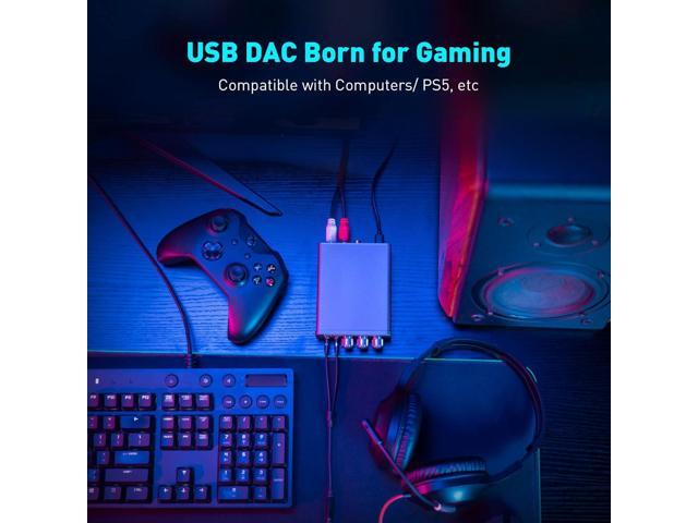 Fosi Audio K5 Pro Gaming DAC Headphone Amplifier Mini Hi-Fi Stereo Digital-to-Analog Audio Converter USB Type C/Optical/Coaxial to RCA/3.5MM AUX...