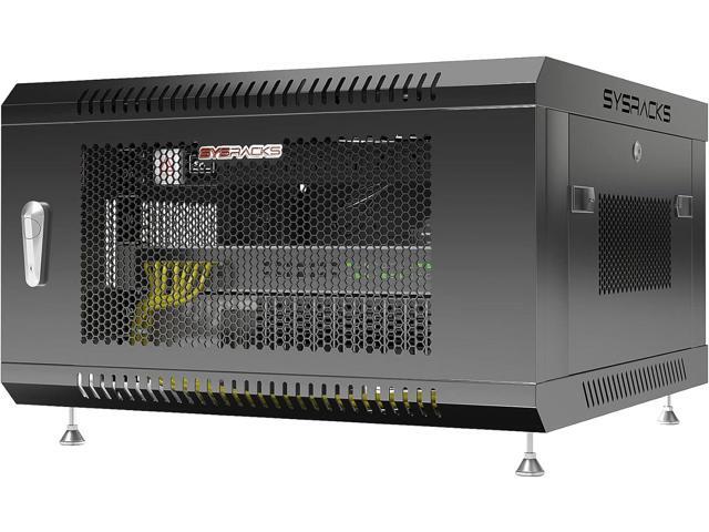 Sysracks - Server Rack - Wall Cabinet - 6U Wall Mount Rack Enclosure with Fans - Audio Rack - Network Rack - 24 Inch Depth AV Cabinet - on Levelers...