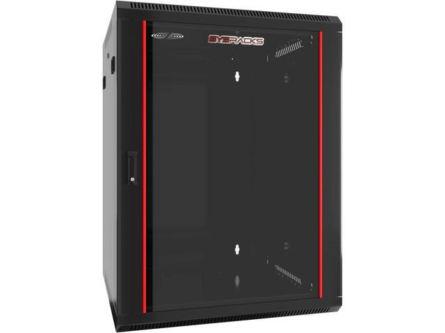 Wall Mount Server Rack Cabinet Locking Computer Cabinet Network Enclosure for Electronics Security Audio Video AV Equipment Data Rack 24-Inch Depth...