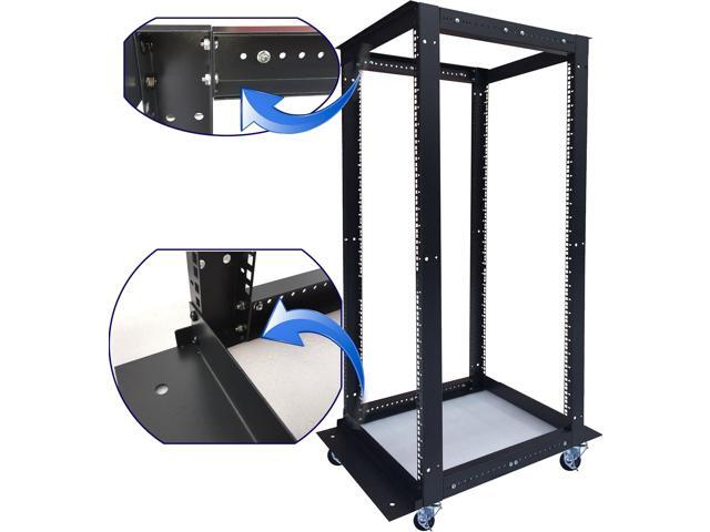 Sysracks 18U 4 Post Open Frame 19 inch Network Server Rack Relay Cabinet Adjustable Depth 24'-37'