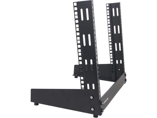 Sound Town 8U 2-Post Desktop Open-Frame Rack, for Audio/Video, Network Switches, Routers, Patch Panels (ST2PF-8LW)