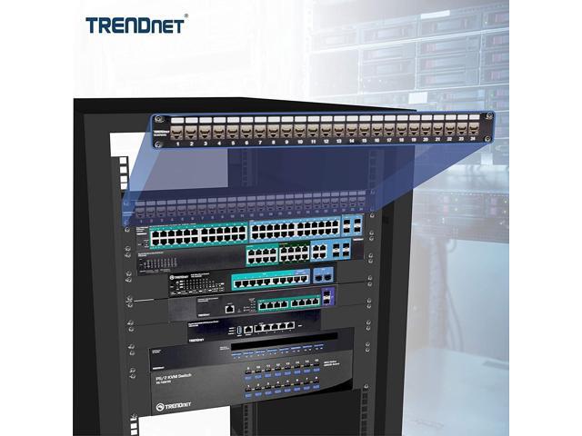 TRENDnet 24-Port Blank Keystone 1U Patch Panel, 1U 19' Metal Rackmount Housing, Recommended With TC-K25C6 & TC-K50C6 Cat6 Keystone Jacks (Sold...