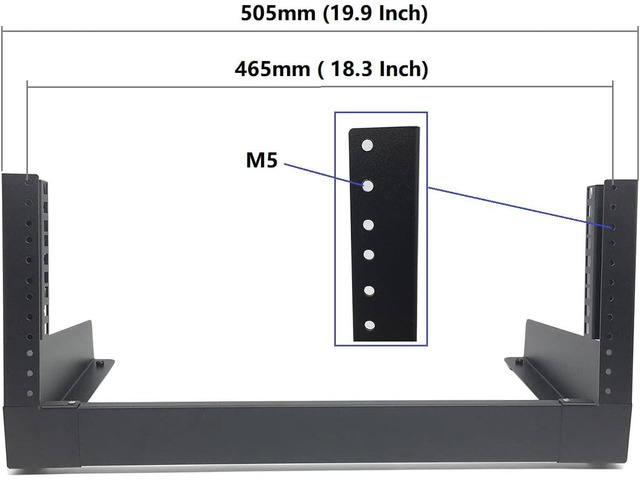 JINGCHENGMEI 4U Desktop Server Rack 19 inches Open Frame Rack- 2 Post Free-Standing Rack Switch Depth for Patch Panel, Data, AV, IT,Studio or...