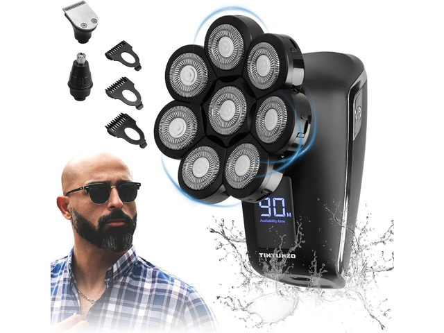 Head Shaver 8D - Electric Head Shavers for Bald Men with Wet and Dry Head - Cordless, Rechargeable, Ergonomic Design - Multifunctional Electric Razor