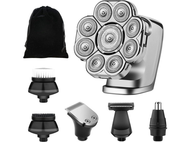 HIENA PRO Head Shavers for Bald Men, 9D 6-in-1 Bald Head Shavers for Men, Cordless Rechargeable LED Display Mens Head Razors for Bald, Ipx 7...