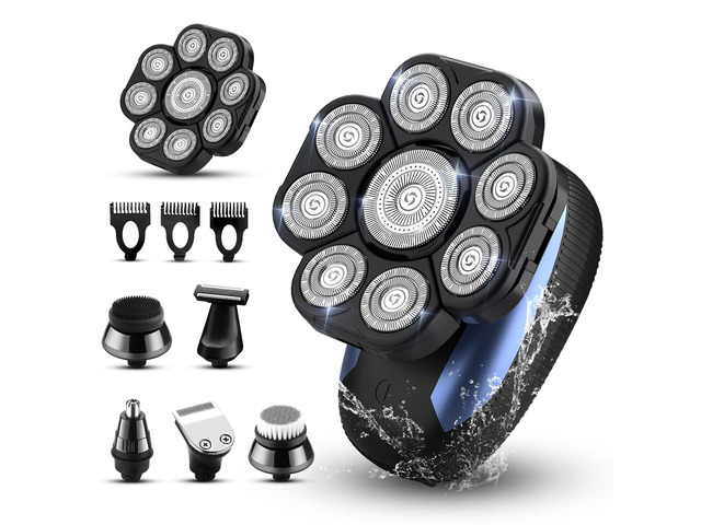 Roziahome Head Shavers for Bald Men 9D Electric Rotary Shaver Multifunctional Mens Bald Head Shaver Cordless Electric Razor for Men Wet & Dry Head...
