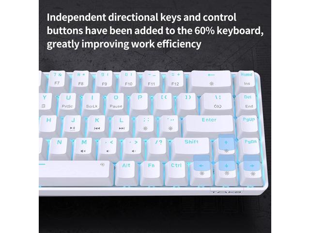 T68SE 60% Gaming Mechanical Keyboard,Ultra Compact Mini 68 Key with Red Switches Wired Keyboard,Anti-Ghosting Keys, for Windows Laptops and PC...