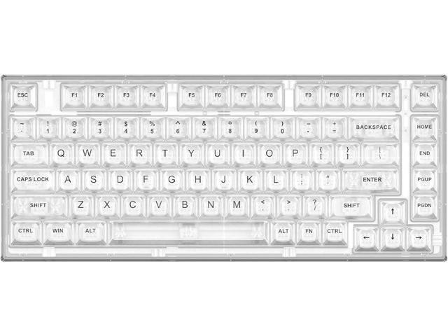 YUNZII X75 82 Key Hot Swappable Mechanical Keyboard with Transparent Keycaps, Gasket Mount 75 Keyboard, RGB Backlit Custom Gaming Keyboard for.