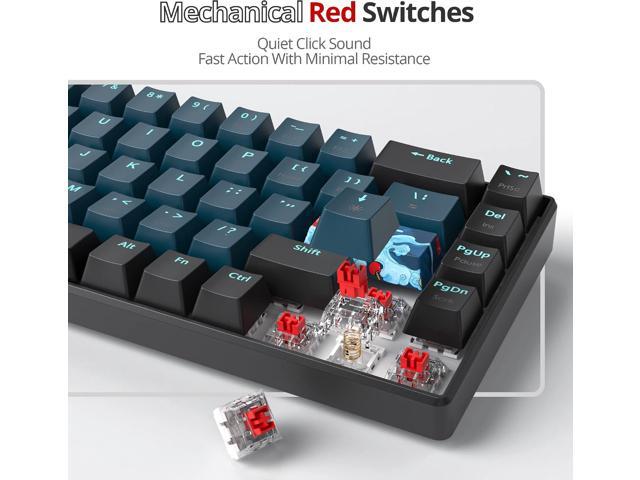 65 Percent Mechanical Gaming Keyboard 68 Keys RGB Gaming Keyboard with Red Switch Wired Keyboard for Windows PS4/5 Xbox Gamers(68 Monster)