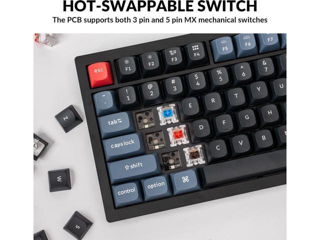 Keychron V3 Wired Custom Mechanical Keyboard Knob Version, TKL QMK/VIA Programmable with Hot-swappable Keychron K Pro Brown Switch Compatible with...