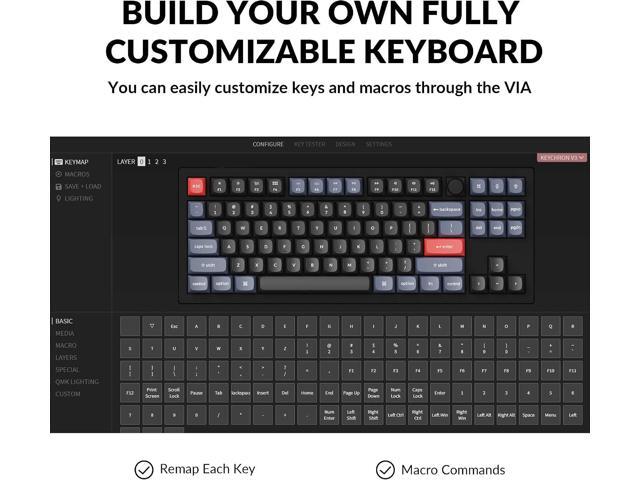 Keychron V3 Wired Custom Mechanical Keyboard Knob Version, TKL QMK/VIA Programmable with Hot-swappable Keychron K Pro Brown Switch Compatible with...