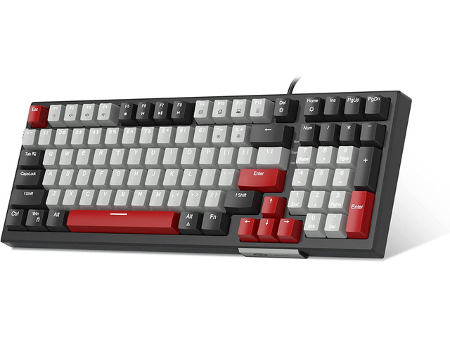Mechanical Gaming Keyboard, Clicky Blue Switches Gaming Keyboard,Wired Mechanical Keyboard with LED Backlit, Ergonomic Keyboard with Num Pad for...