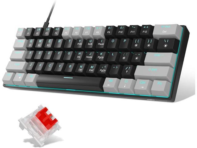 MageGee 60% Mechanical Keyboard, Gaming Keyboard with Red Switches and Sea Blue Backlit Small Compact 60 Percent Keyboard Mechanical, Portable 60.