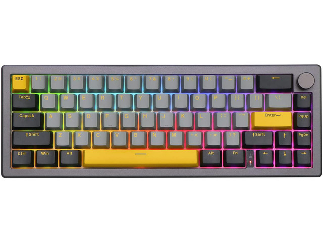 EPOMAKER EK68 65% Gasket NKRO Hot Swappable 2.4Ghz/Bluetooth 5.0/USB-C Wired Mechanical Gaming Keyboard with Knob, South-Facing LED, 3000mAh...