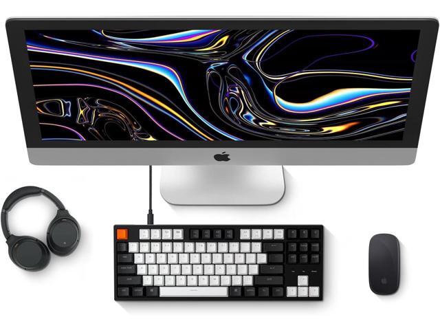 Keychron C1 87 Key TKL Wired Mechanical Keyboard for Mac Windows, 80% Layout Gateron Brown Switch White LED Backlit Double-Shot ABS Keycaps, USB-C...