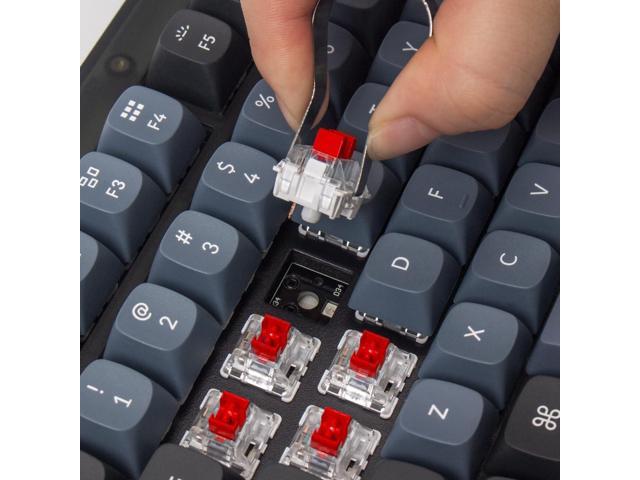 Keychron V1 Wired Custom Mechanical Keyboard, 75% Layout QMK/VIA Programmable Macro with Hot-swappable Keychron K Pro Red Switch Compatible with...