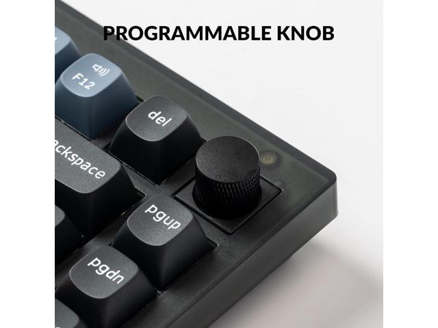 Keychron V1 Wired Custom Mechanical Keyboard Knob Version, 75% Layout QMK/VIA Programmable with Hot-swappable Keychron K Pro Brown Switch...